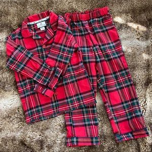 Petite Plume red tartan plaid Christmas PJs